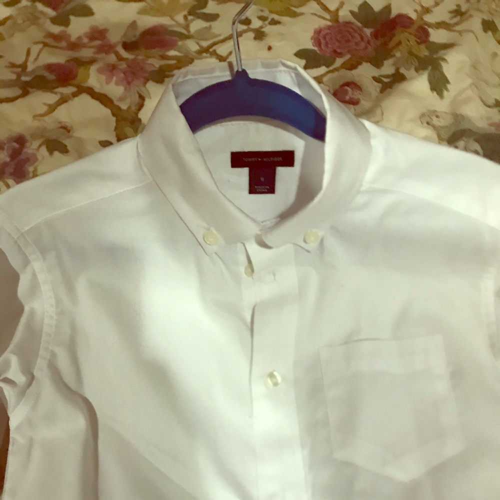 Boys button up White dress Shirt
